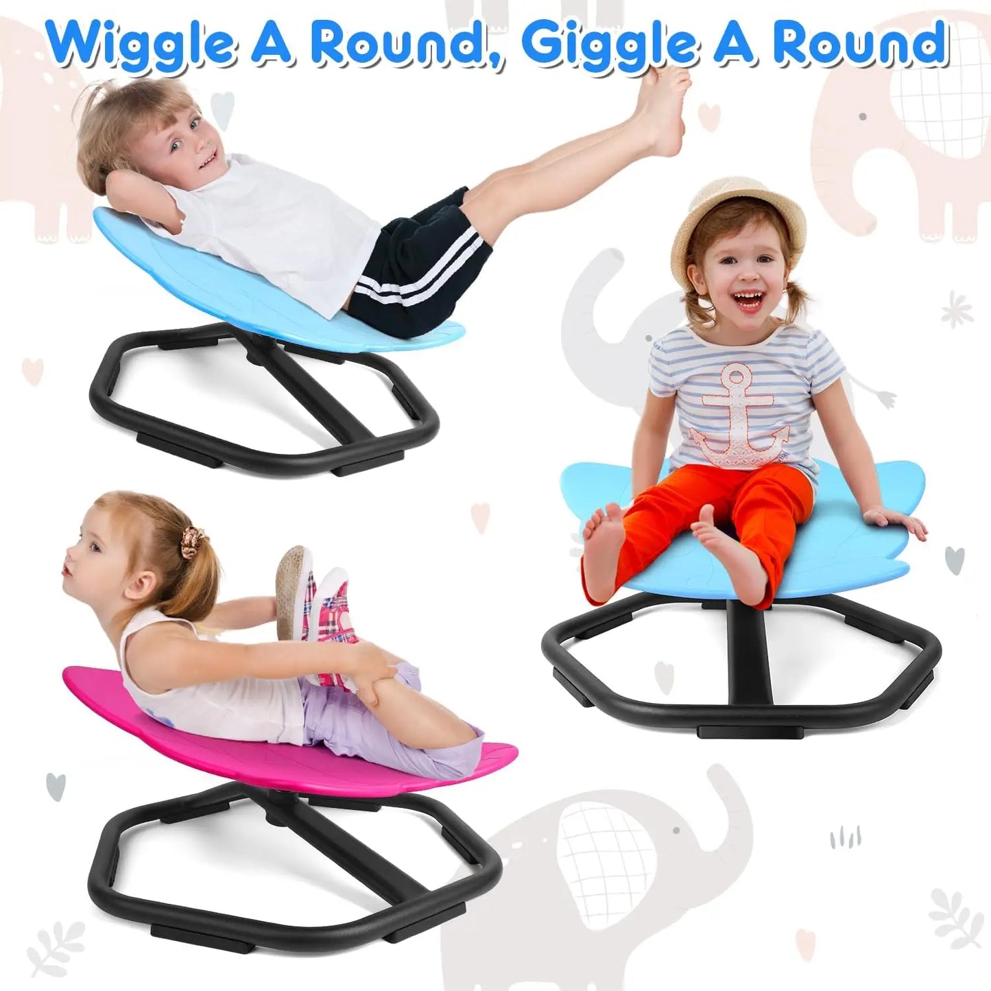 Chaise pivotante éléphant pour enfants 360 °
