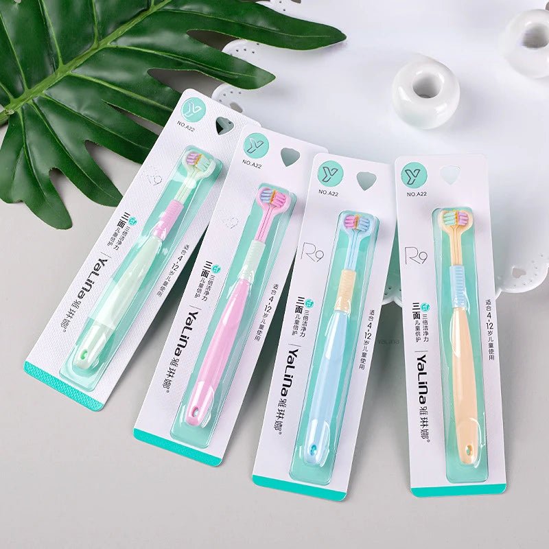 Brosse de nettoyage des dents, trois côtés 360 °