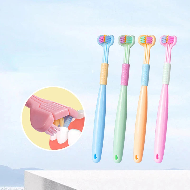 Brosse de nettoyage des dents, trois côtés 360 °