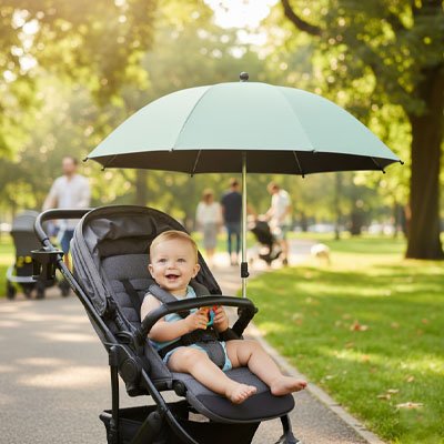 Ombrelle poussette — vue générale protection soleil