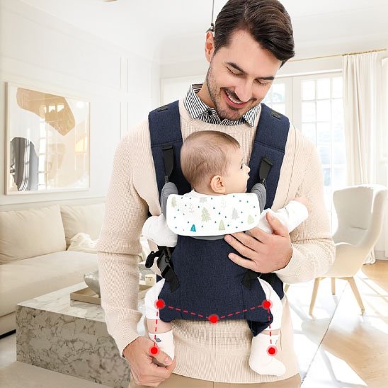 Porte bébé ergonomique sangles réglables — Ajustement facile et maintien sécurisé | Univers Bébé One