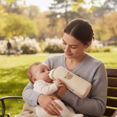 Porte biberon ergonomique mains libres — vue de face