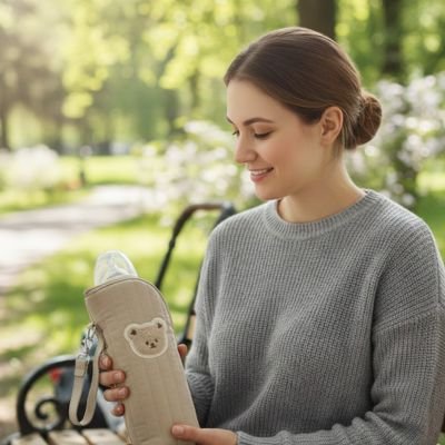 Porte biberon ergonomique — utilisation mains libres