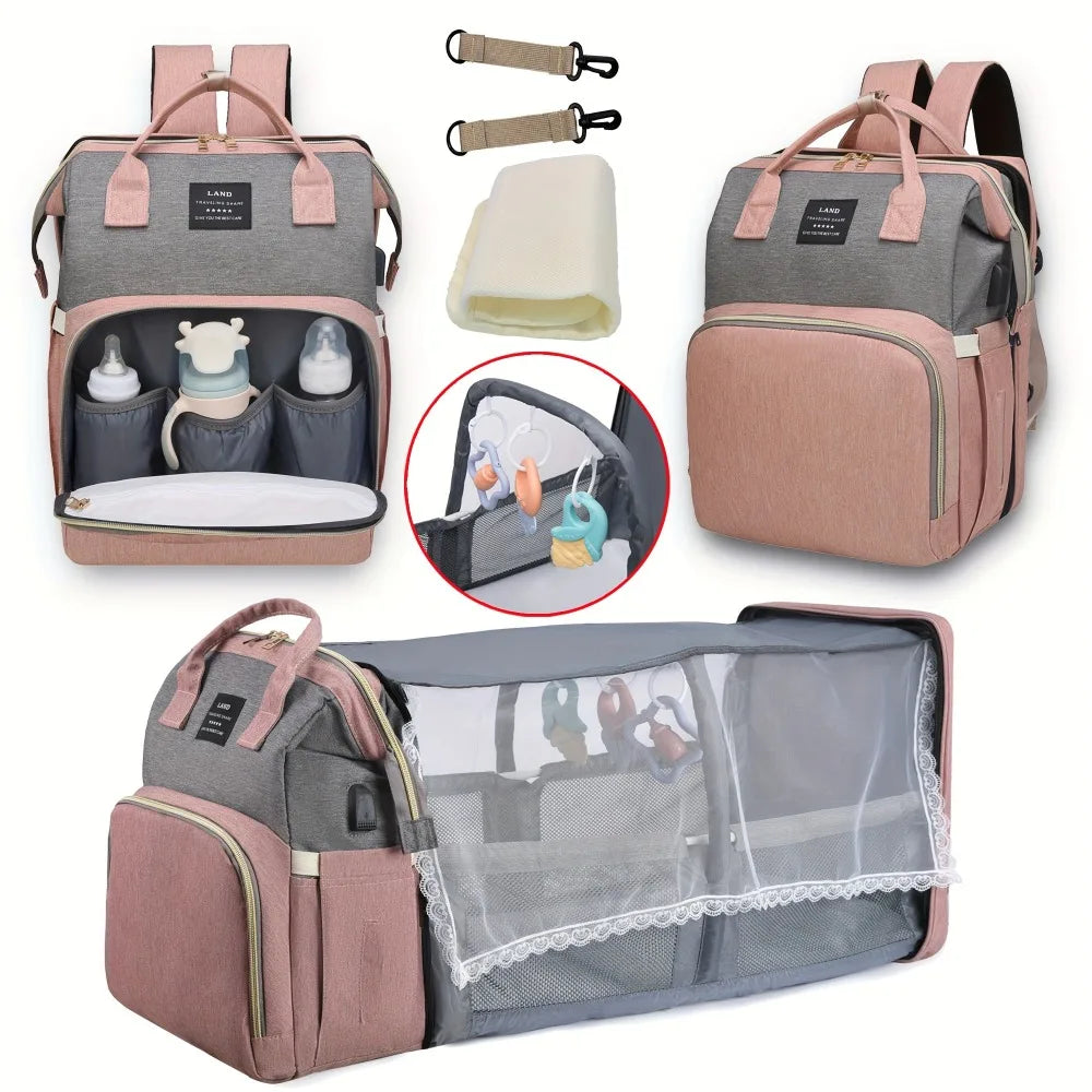 Sac à langer pliable — fixation poussette universelle