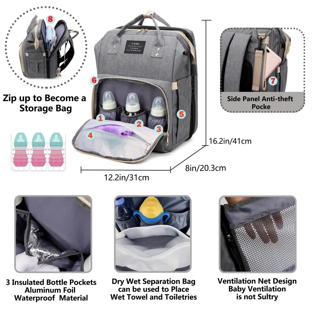 Sac à langer pliable — poche isotherme pour biberons