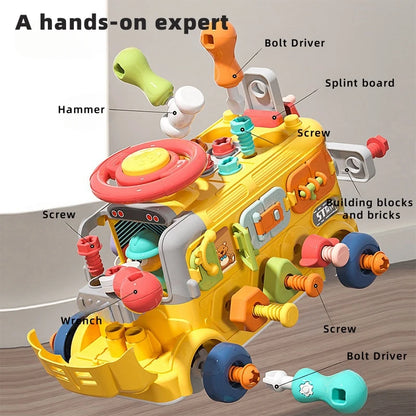 Cube d'activité forme de bus pour tout-petits
