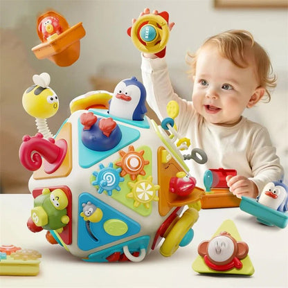 Jouets d'éveils sensoriels en boule de planche